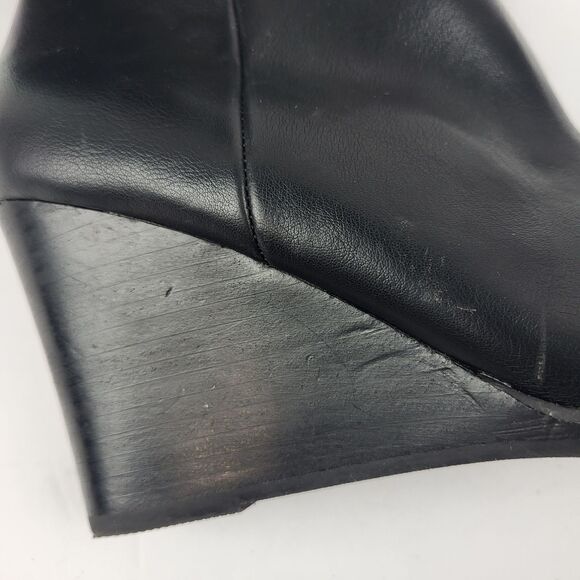 DV by Dolce Vita Rupart Wedge Bootie Black Faux Leather - Picture 8 of 14